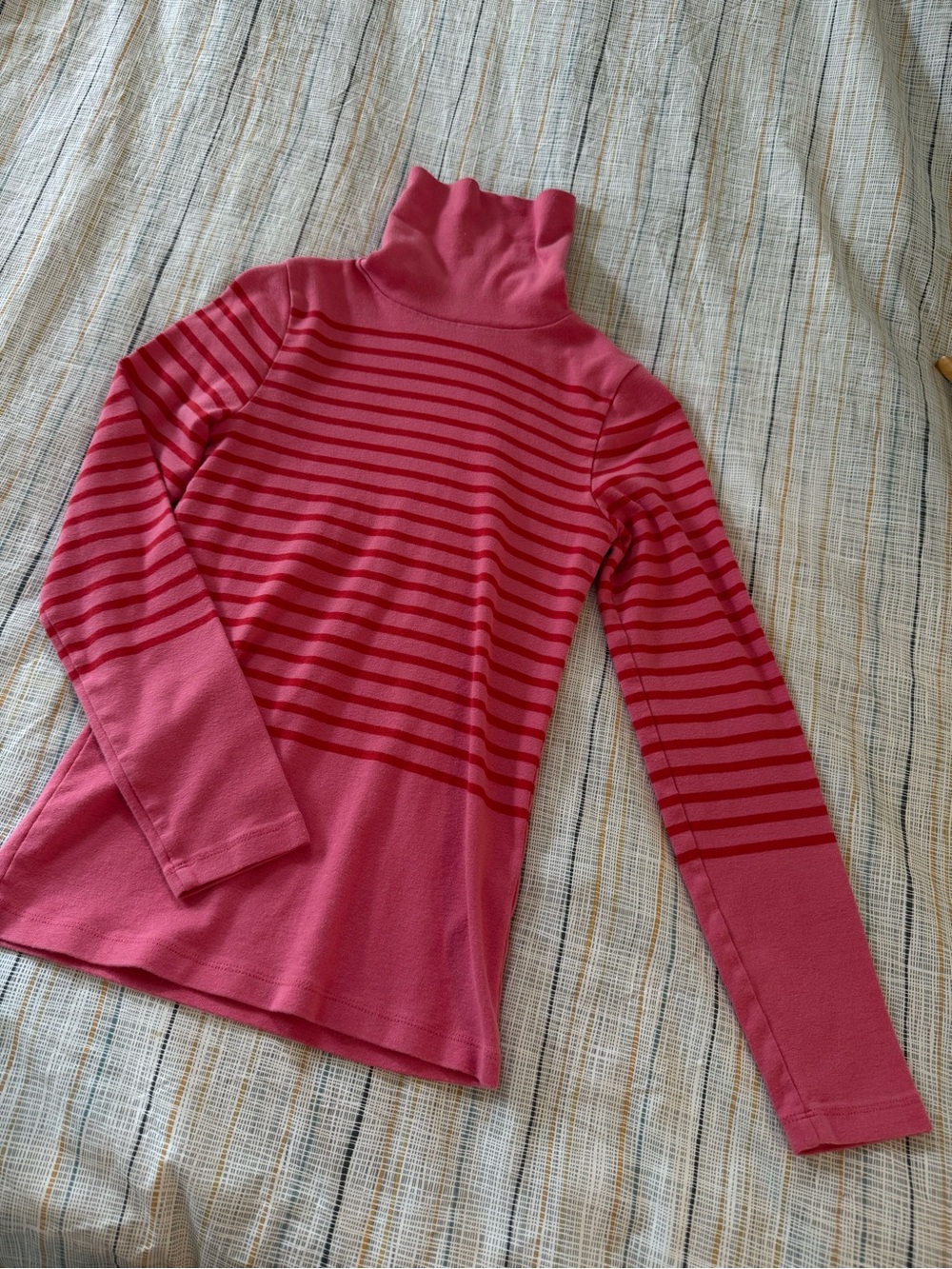 J. Crew Pink Striped Turtleneck